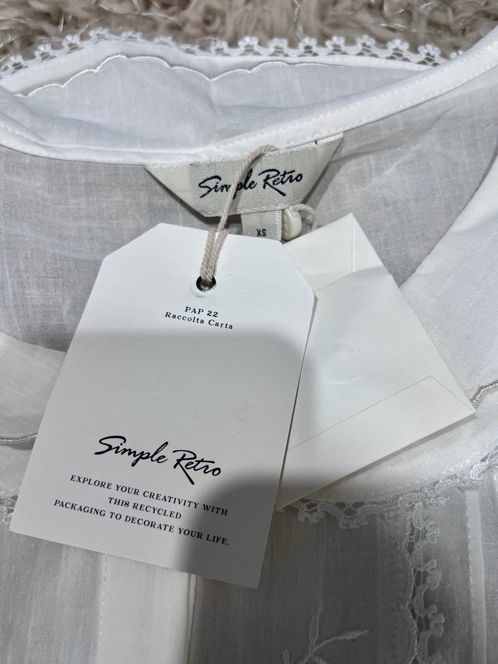 Brand new simple retro Sophia Peter Pan collar 100% cotton blouse - Picture 8 of 8